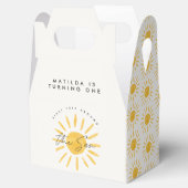 zonneschijn 1 verjaardag waterverf zongeel modern bedankdoosjes (Geopend)