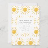 zonneschijn 1 verjaardag waterverf zongeel modern kaart (Achterkant)