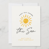 zonneschijn 1 verjaardag waterverf zongeel modern kaart (Voorkant)