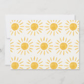 zonneschijn 1 verjaardag waterverf zongeel modern kaart (Achterkant)