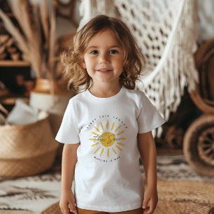 zonneschijn 1 verjaardag waterverf zongeel modern kinder shirts