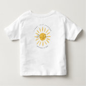 zonneschijn 1 verjaardag waterverf zongeel modern kinder shirts (Achterkant)