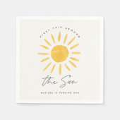 zonneschijn 1 verjaardag waterverf zongeel modern servet (Voorkant)