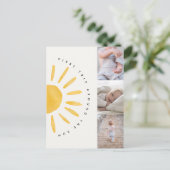 zonneschijn 1e reis rond de zon verjaardagsuitnodi briefkaart (Staand voorkant)