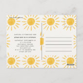 zonneschijn 1e reis rond de zon verjaardagsuitnodi briefkaart (Achterkant)