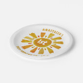 Zonneschijn 1E verjaardag Papieren Bordje (Gekanteld)