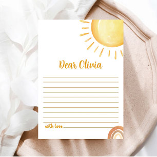 Zonneschijn 1e Verjaardag Tijd Capsule Kaart