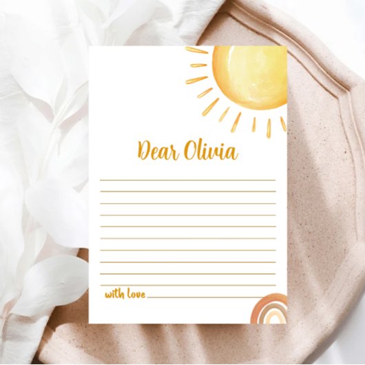 Zonneschijn 1e Verjaardag Tijd Capsule Kaart