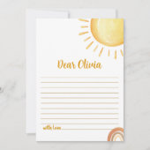 Zonneschijn 1e Verjaardag Tijd Capsule Kaart (Voorkant)