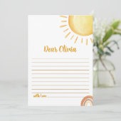 Zonneschijn 1e Verjaardag Tijd Capsule Kaart (Staand voorkant)