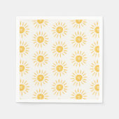 Zonneschijn 1e verjaardag waterverf zon initiaal servet (Voorkant)