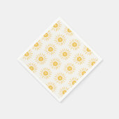 Zonneschijn 1e verjaardag waterverf zon initiaal servet (Hoek)