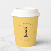 Zonneschijn 1e verjaardag waterverf zon papieren bekers (Achterkant)