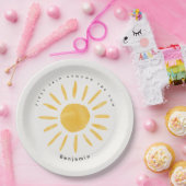 Zonneschijn 1e verjaardag waterverf zon papieren bordje (Feest)