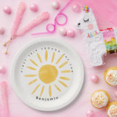 Zonneschijn 1e verjaardag waterverf zon papieren bordje (Feest)