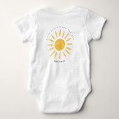 Zonneschijn 1e verjaardag waterverf zon romper (Achterkant)