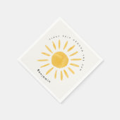 Zonneschijn 1e verjaardag waterverf zon servet (Hoek)