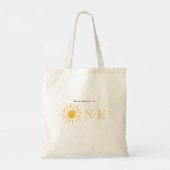 Zonneschijn 1e verjaardag waterverf zon tote bag (Achterkant)