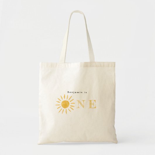 Zonneschijn 1e verjaardag waterverf zon tote bag (Voorkant)