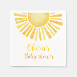 Zonneschijn baby shower, een beetje zonnestraal servet