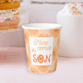 Zonneschijn baby shower hier komt de zoon papieren bekers