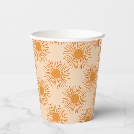 Zonneschijn baby shower hier komt de zoon papieren bekers (Achterkant)