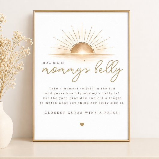 Zonneschijn Baby Shower Spel Hoe Groot Is Mamma's Poster
