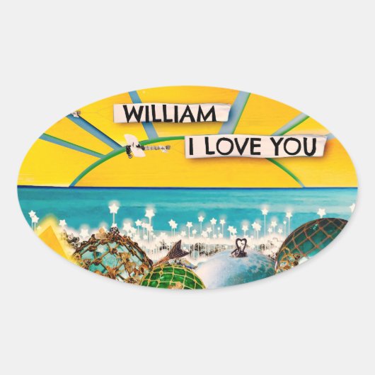 ZONNESCHIJN BANNER OVALE STICKER (Voorkant)