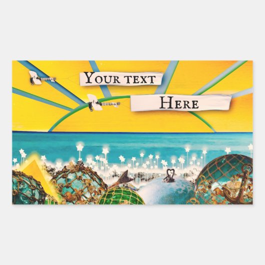 ZONNESCHIJN BANNER RECHTHOEKIGE STICKER (Voorkant)