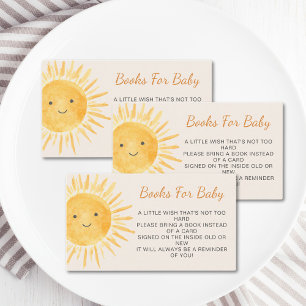 Zonneschijn boeken voor Baby Boho Baby shower Informatiekaartje