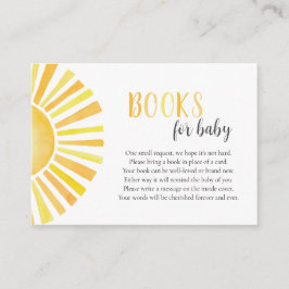 Zonneschijn boeken voor baby, zon Baby shower Informatiekaartje