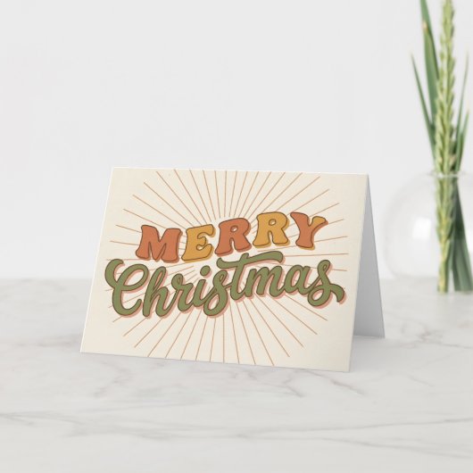 Zonneschijn Boho Prettig Kerstfeest Feestdagen Kaart (Voorkant)