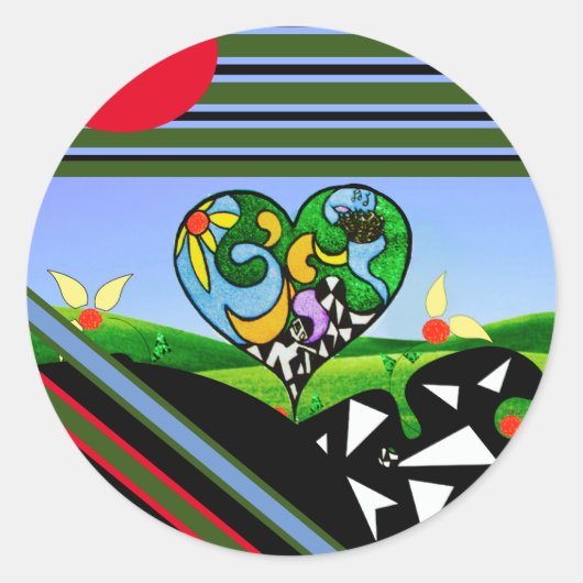 ZONNESCHIJN CREATIEVEN! Schort Ronde Sticker (Voorkant)