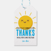 Zonneschijn Dank u, zomer leraar waardering Cadeaulabel (Voorkant)