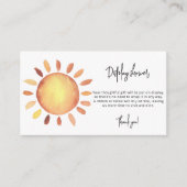 Zonneschijn - display douche informatiekaartje (Voorkant)