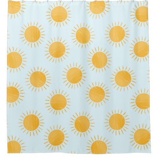 Zonneschijn Doodle Day Patroon Douchegordijn (Voorkant)