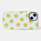 Zonneschijn Doodle Day Patroon iPhone 15 Case (Achterkant horizontaal)