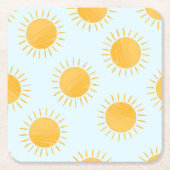 Zonneschijn Doodle Day Patroon Kartonnen Onderzetters (Voorkant)