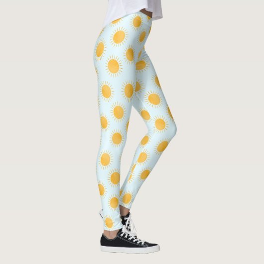 Zonneschijn Doodle Day Patroon Leggings (Rechts)