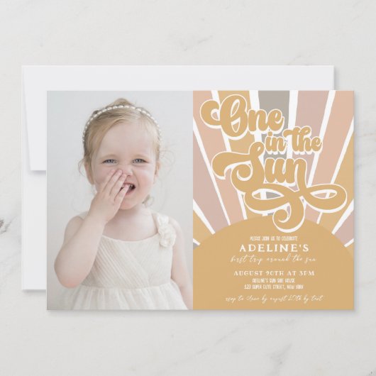 Zonneschijn Een in de zon Eerste verjaardag Boho F Kaart (Voorkant)