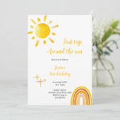 Zonneschijn eerste reis rond de verjaardag van de  kaart (Staand voorkant)