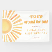 Zonneschijn Eerste reis rond de zon 1e verjaardag Spandoek (Horizontaal)