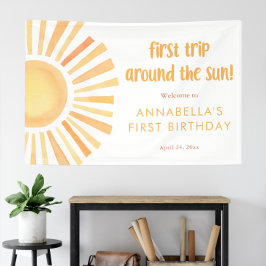 Zonneschijn Eerste reis rond de zon 1e verjaardag Spandoek