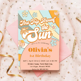 Zonneschijn eerste reis rond de zon verjaardag kaart