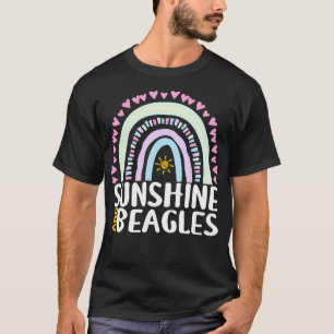 Zonneschijn en Beagles Schattigee Regenboog Gift v T-shirt
