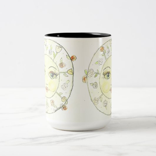 Zonneschijn en bloemen - CBS Sunday Morning Tweekleurige Koffiemok (Center)