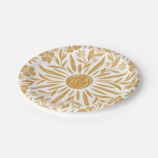 Zonneschijn en Bloemen Print Papier Bord (Gekanteld)