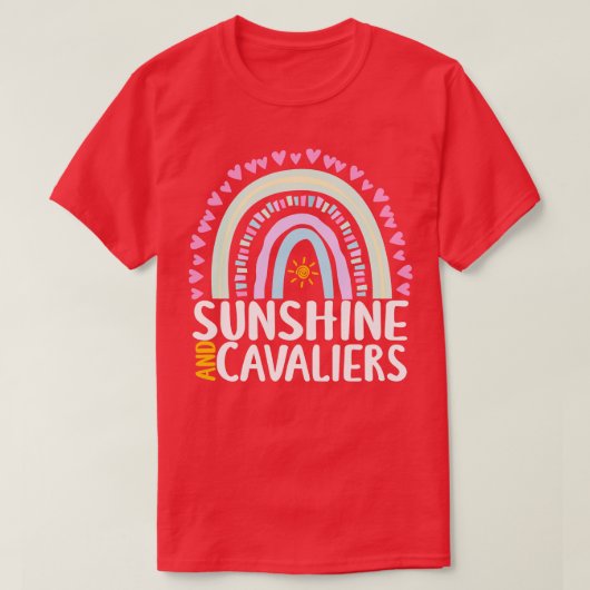 Zonneschijn en Cavaliers Schattige Regenboog Gift  T-shirt (Design voorkant)