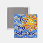 Zonneschijn en Chevron Geen het Verzoeken Voordeur Magneet (Voorkant / Achterkant)