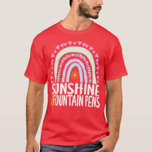 Zonneschijn en Fonteinpennen Schattige Regenboogge T-shirt